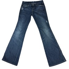 7 for all mankind A Pocket WOMENS 30 MEDIUM Wash Boot Cut Low Rise Jeans