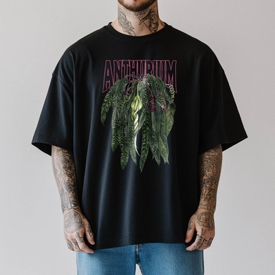 Anthurium Wendlingeri Leaf Houseplant Botanical Gothic Plant T-Shirt