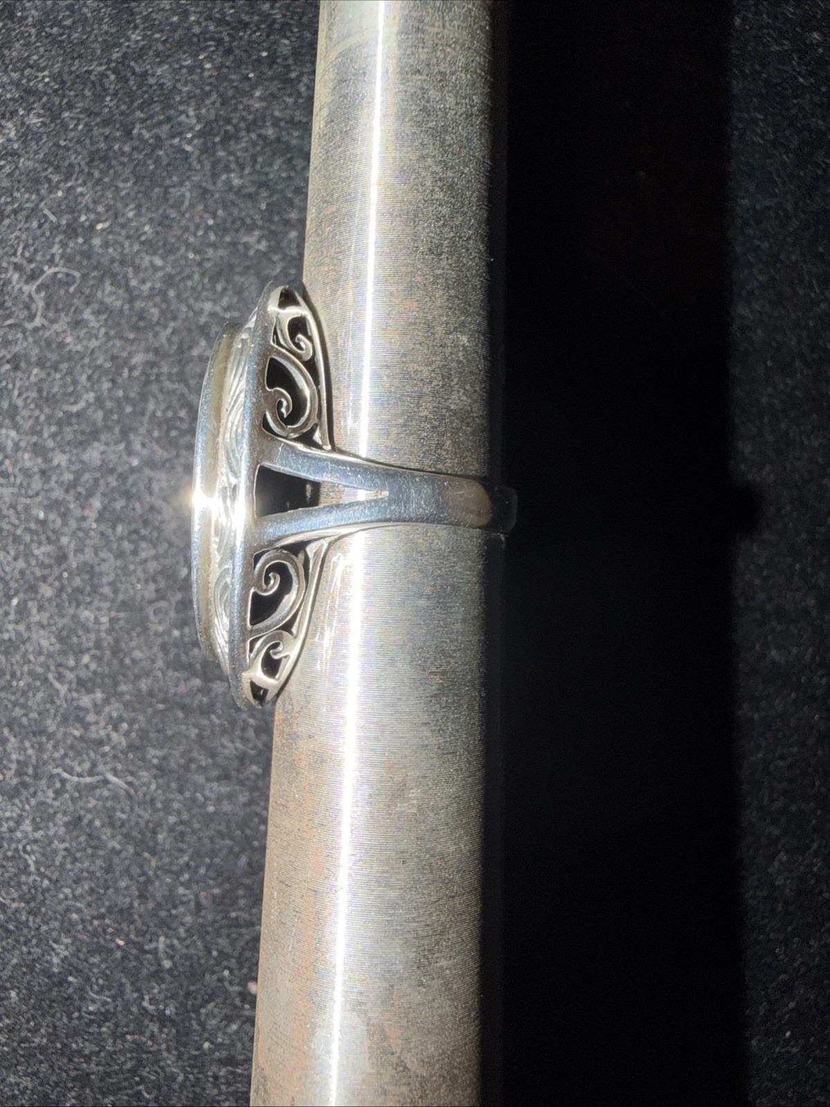 Abalone Shell Sterling Silver Ring Inlay Set Fili… - image 8