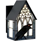 L10985 Tiffany-Style Stained Glass Outdoor Wall Sconce, Raven Porch Light for...