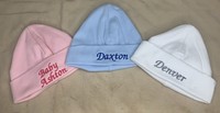Personalised Newborn Cotton Baby Hat | Unisex Boy Girl | Custom Name Year Gift