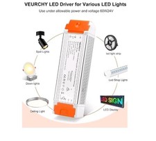 24V Dimmable LED Driver, 60 Watt Dimmable LED Power Supply AC 120V to DC 24V...