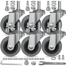 6 Pack Heavy Duty Swivel Caster Wheels for Creeper Service Cart Stool