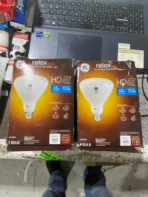 GE Relax LED Light Bulb, 65 Watt, Soft White, BR30 Indoor Floodlight 2 PACK