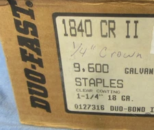 Duo Fast 9,000 count  1/4" Crown x  1-1/4" Chisel Point Pneumatic Staples