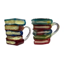 3D Book Mug, Novelty Stacked Books Coffee Mug Glass Coffee Tea Cup Gift