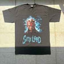 Star Wars Darth Maul Sith Lord Vintage 2000s Black Graphic T Shirt Large Movies