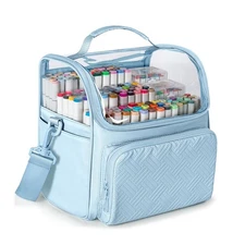 Marker Organizer Case for 180 Markers, Large Marker Storage Bag with Divider for