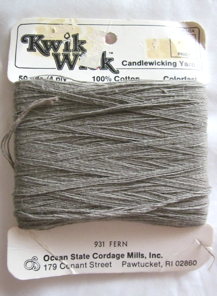 Kwik Wick 4 Ply Candlewicking Yarn ~ Lot of 3  ~ Fern, Moss, Black ~ 50 yds Each - Image 3 of 4