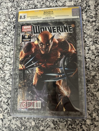 Marvel Comics Wolverine #1 2014 Wizard World Con Greg Horn CGC 8.5 autograph