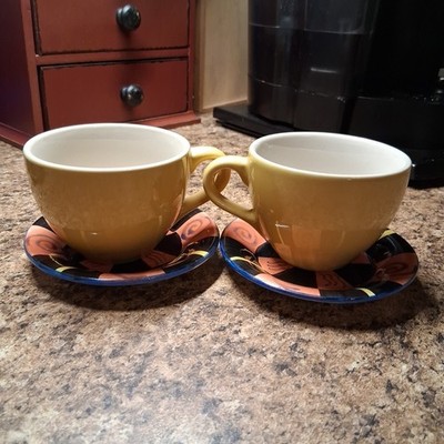 Whimsical Teacup And Saucer Bowl By Ganz Bella Casa Susan Paley Abstract 
