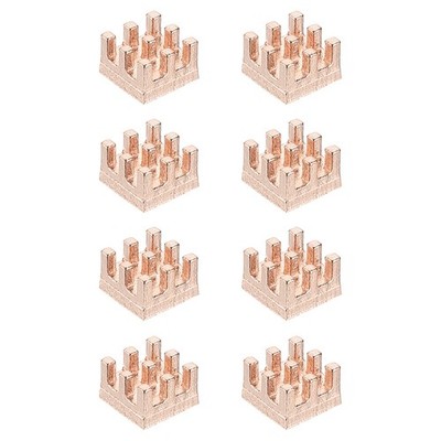 8 Pcs Copper Heatsink 6x6x4mm, Heat Sink Cooler Radiator for Raspberry Pi