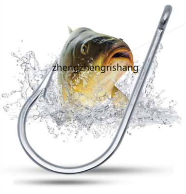 40pcs Strong Stainless Steel Fishing Hook Saltwater Live Bait Fish Hook  1/0-16/0 | eBay