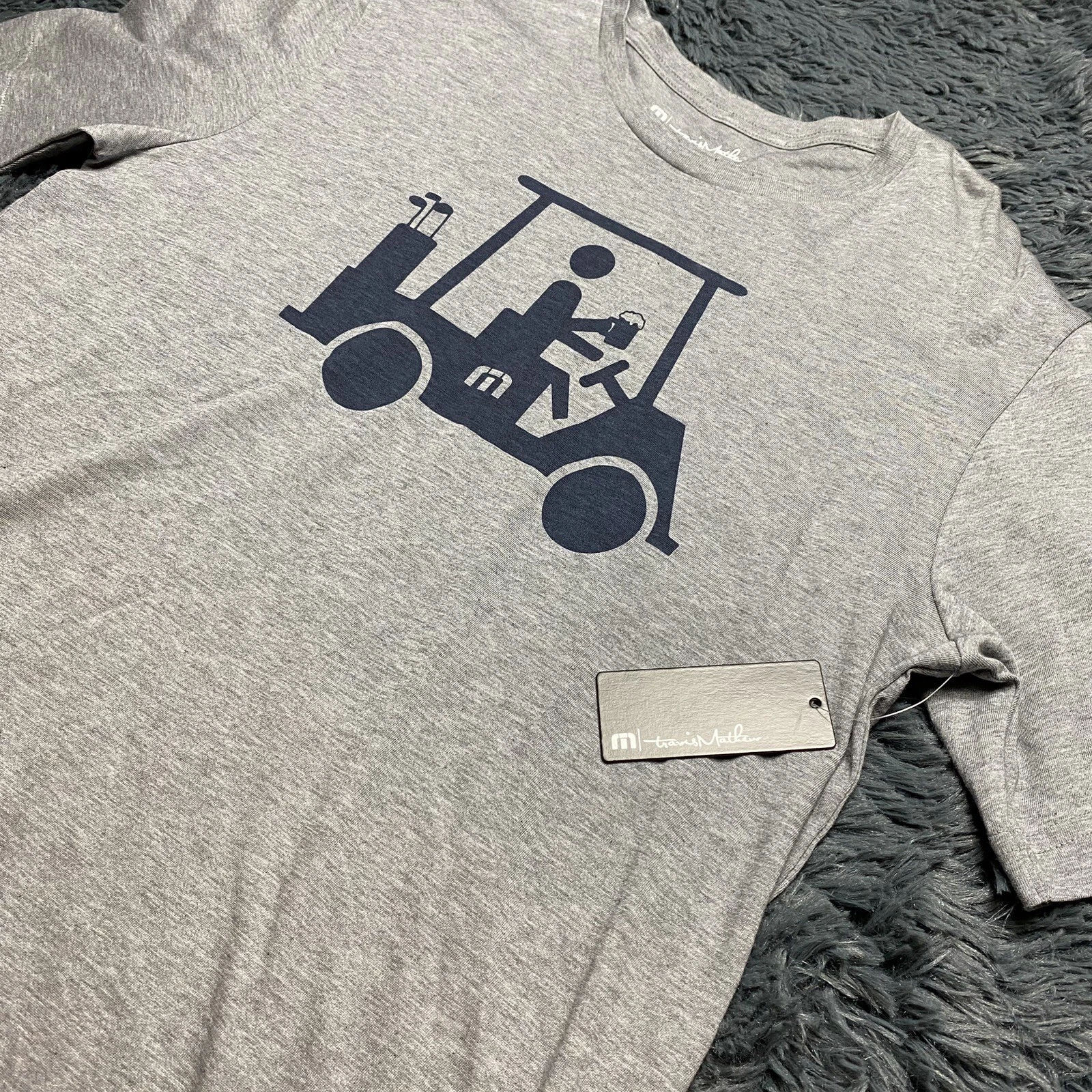 Travis Mathew Heather Gray 100% Pima Cotton S-Mapes Golf Cart T Shirt Mens Sz M