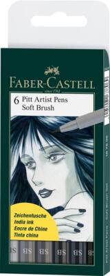 Faber-Castell Pitt Artist Pen Soft Brush 6 Stück Set FC167806