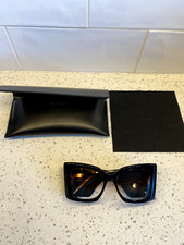 Saint Laurent SL M119 BLAZE-001 Black Gold YSL LOGO Cat Eye AUTHENTIC Sunglasses