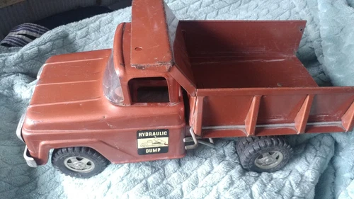 Vintage 1960's Tonka Pressed Steel 13" Hydraulic Dump Truck Bronze