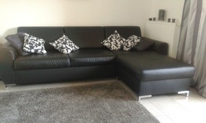 Canape Meridienne Similicuir Noir Tres Resistant Conforama En Parfait Etat Ebay