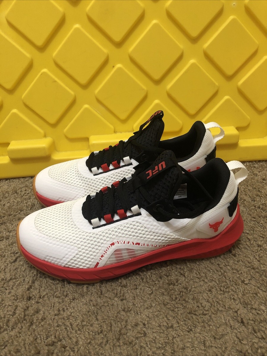 Under Armour Men's Project Rock UFC BSR 3 Training Shoes White Red