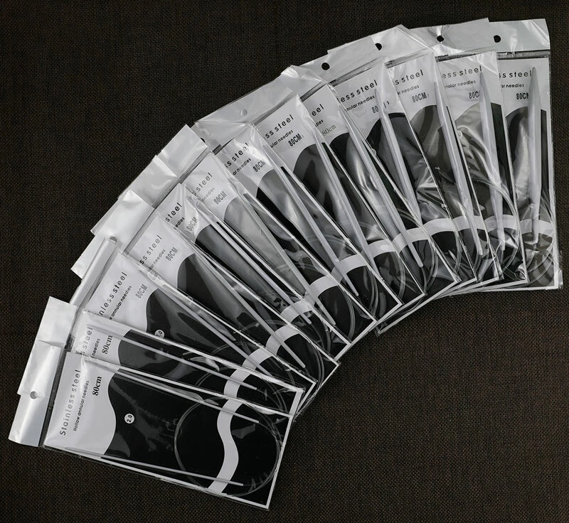 aiguille à tricoter circulaire 2.0 - 8.0 longueur total 80cm longueur tige 14 cm