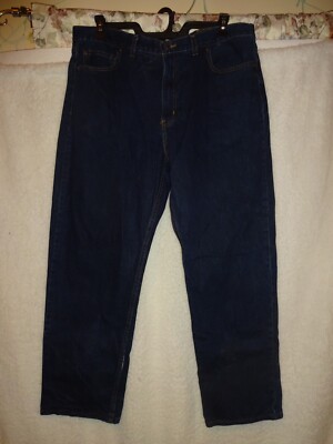 George Relaxed Blue Jeans Men's 38X32 Denim Dark Wash Pants
