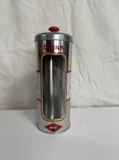 Coca-Cola Coke Round Tin Straw Holder & Dispenser