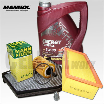 für VW Golf 5 & 6 Golf Plus | Inspektionspaket Filter 5L MANNOL Longlife Motoröl