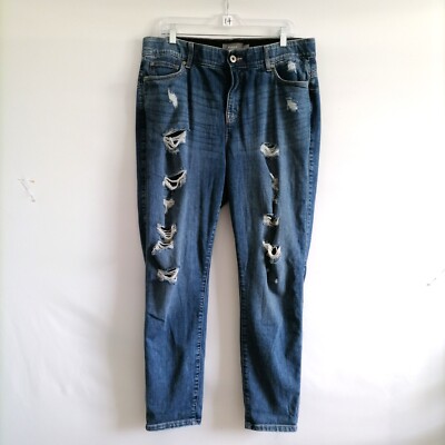Torrid Womens Denim Blue High Rise Distressed Bombshell Skinny Jeans Size 18R