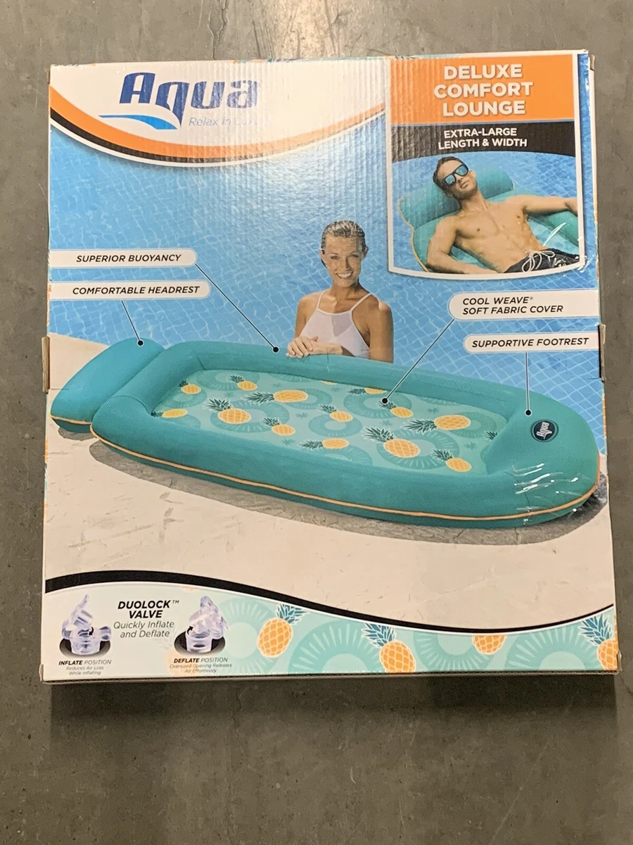NEW Aqua Deluxe Comfort Water Lounge Inflatable Pool Float XL Length and Width