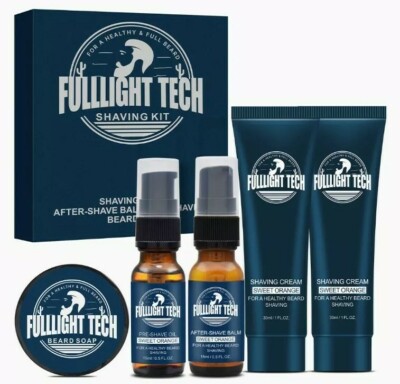 FULLLIGHT Tech Shaving Kit; Shaving Cream, After Shave Balm, Pre Shave Oil .