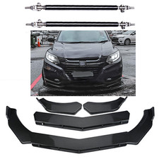 Carbon Fiber Front Bumper Lip Spoiler Body Kit Strut Rods For Honda Hrv L