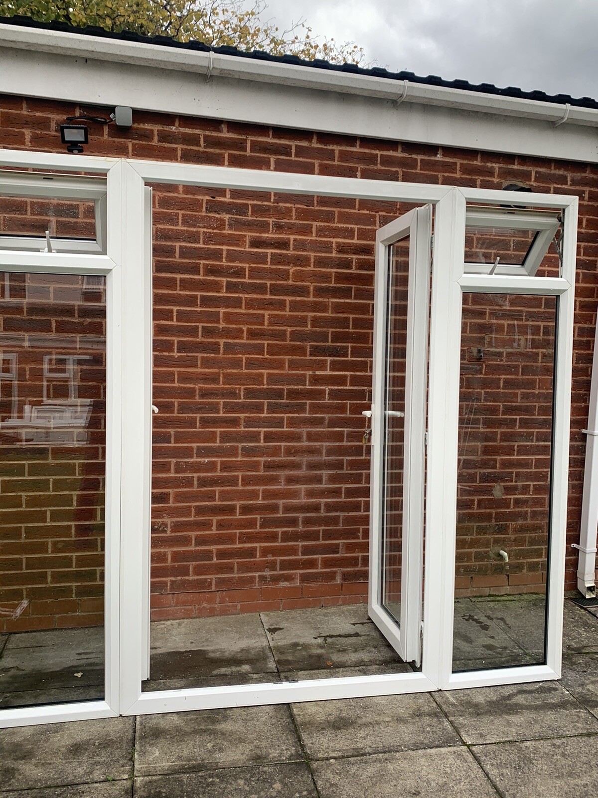 UPVC DOUBLE GLAZED FRENCH DOOR WITH SIDE PANELS 245CM WIDE 212CM