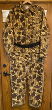 Vintage Cabelas Duck Camo Hunting Coveralls Watrprf Men’s USA Made ~ Large/Tall