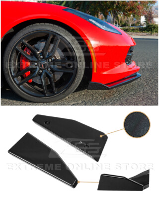 For 14-19 Corvette C7 | Z06 Stage 2 CARBON FLASH Side End Caps Winglet Extension