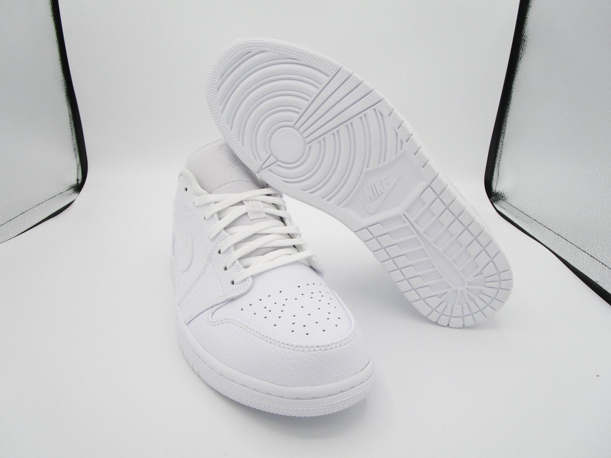 Air Jordan 1 Low Mens 10 Triple White Shoes Sneaker
