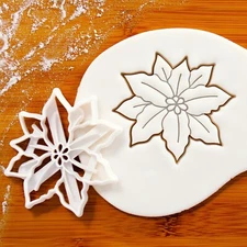 Poinsettia Flower Cookie Cutter - Merry Christmas winter festive yule floral