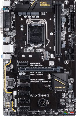 FOR Gigabyte GA-H110-D3A Mining Motherboard 6 PCI-E Crypto LGA1151 DDR4 32G VGA 
