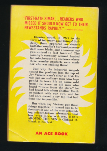 Ring Around The Sun By Clifford Simak! Ace Book D-339 2nd Printing 1959 - Picture 5 of 5