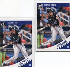 LOT (4) 2018 DONRUSS TREVOR STORY COLORADO ROCKIES - 136