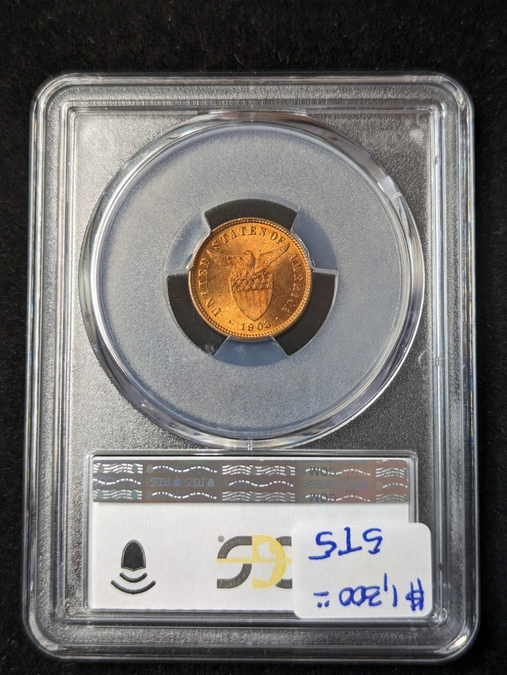 1903 Half Centavo PCGS MS66RD U.S. Philippines 1/2c 90005.66/47402650 - Image 3 of 4