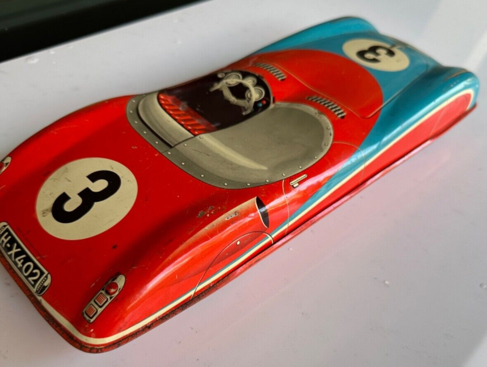 Vintage Japan Race Car - Tin Toy Lithograph Art