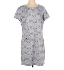 Tommy Hilfiger White Dress with Blue Paisley print. Knee length with back zip.