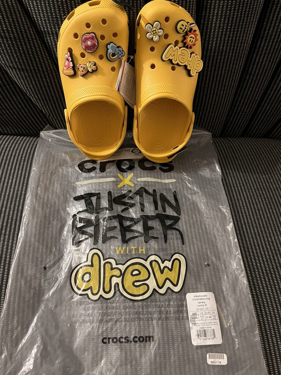 crocs × drew house ジビッツ付き M7/W9サイズ Justin Bieber Drew House x Crocs M7/W9 Ships Fast | eBay