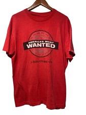 Vintage 80s Americas Most Wanted T Shirt Red TV Promo Single Stitch USA Made XL