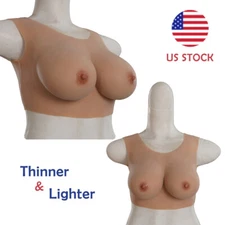 US Stock Silicone Breast Forms C/D/E Cup Transgender Crossdresser KnowU