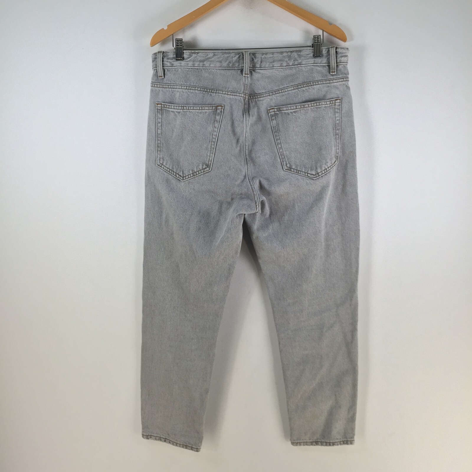 Zara mens denim jeans size 34 grey tapered zip fly cotton 107950 image 5