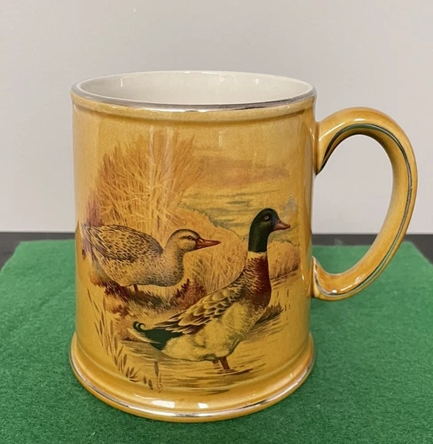 Vintage James Kent Old Foley Staffordshire England Coffee Mug Pheasants & Ducks