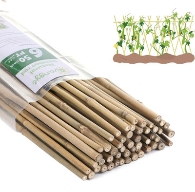 Plant Bamboo Post,6Feet,Bamboo Garden Stakes,50Pcsbamboo Stakes,For Tomato,Beans