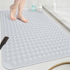 Extra Large Shower Mat 47"x 32", TPE Non Slip Shower Mat for Shower Stall, In...