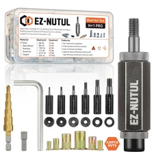 Rivet Nut Installation Tool Set Flat Head Rivnut Threaded Insert Nut Kit SAE ...